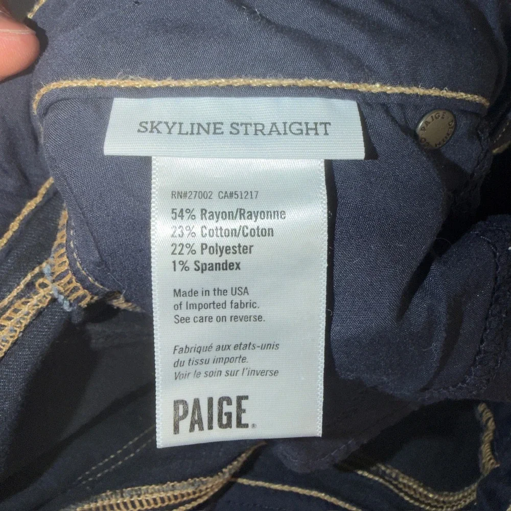 Paige‎ Skyline Straight Vista Dark Wash Jeans 1139521-1447 Size 27
